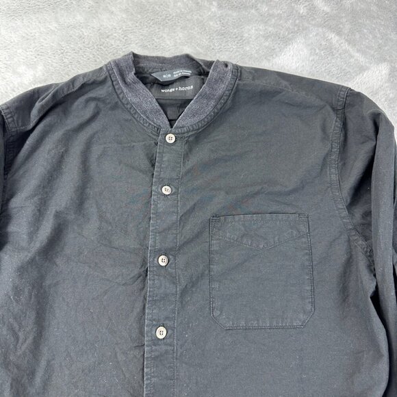 Wings + Horns Black Button Down Shirt Men’s Size Medium - Picture 3 of 13
